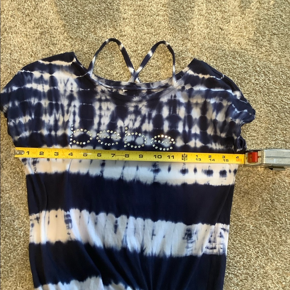❌Sold Live Show ❌ BeBe Swarovski Tie Dye Criss Cross Shirt - Picture 9 of 10